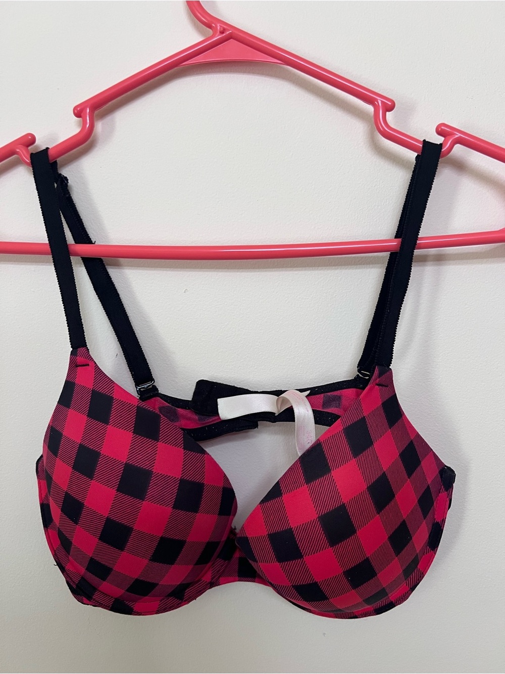 Victoria's Secret Pink and Black Plaid T-Shirt Bra